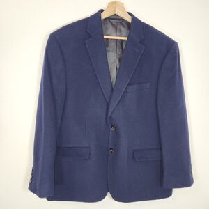 Ralph Lauren Blazer Mens 44 Short Blue Wool Silk Cashmere Single Breasted Jacket